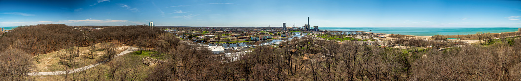 Birds-eye view of Michigan City, Indiana