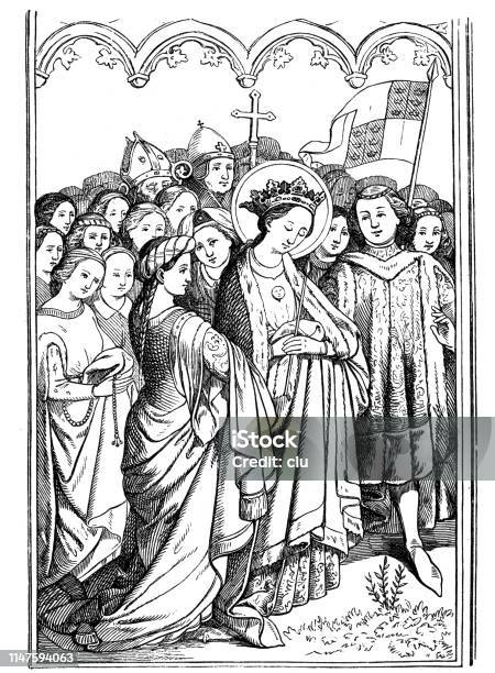 St Ursula With Her Virgins Cathedral Picture Cologne Stock Illustration - Download Image Now