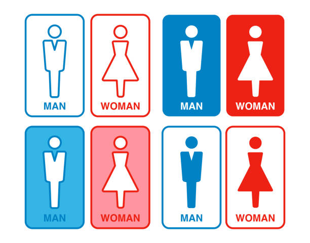 Toilet mark pictogram , vector illustration Men and women icon for WC japanese toilet stock illustrations