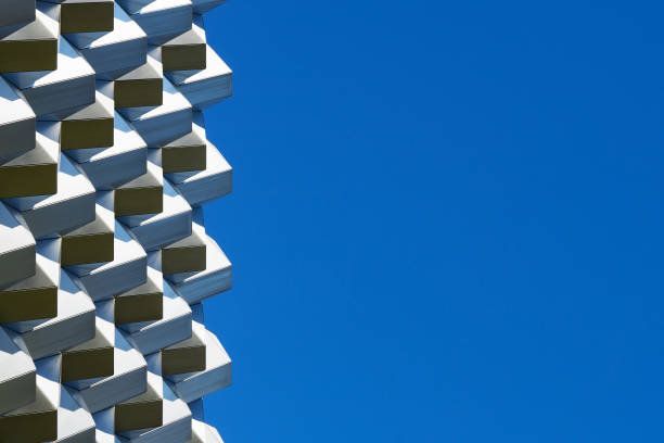 istock Roof structure seen against the blue sky. 1147596147
