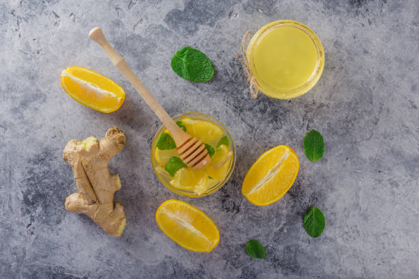 istock Cinnamon.Honey.Ginger. Lemon.Image of stone texture. An interesting background with a fascinating texture 1147596259