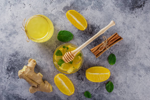 istock Cinnamon.Honey.Ginger. Lemon.Image of stone texture. An interesting background with a fascinating texture 1147596264