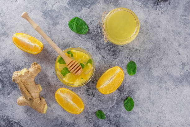 istock Cinnamon.Honey.Ginger. Lemon.Image of stone texture. An interesting background with a fascinating texture 1147596272
