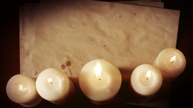 Vintage paper and candles