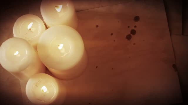 Vintage paper and candles