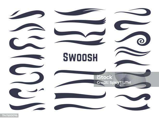 Vector Swooshes, Swishes, Whooshes, And Swashes For Typography On Retro Or  Vintage Baseball Tail Tee Shirt Royalty Free SVG, Cliparts, Vectors, and  Stock Illustration. Image 58200406.