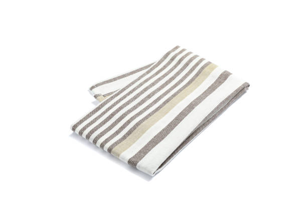 istock Folded fabric napkin isolated on white background 1147602274