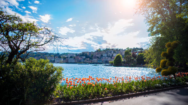 Panorama view of Lugano, Switzerland