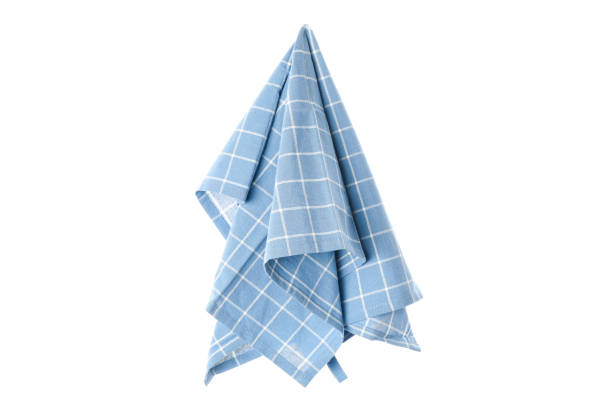 istock Folded fabric napkin isolated on white background 1147603273