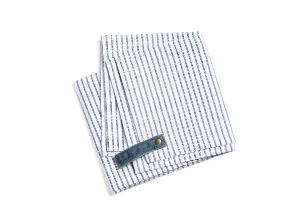 istock Folded fabric napkin isolated on white background 1147603357
