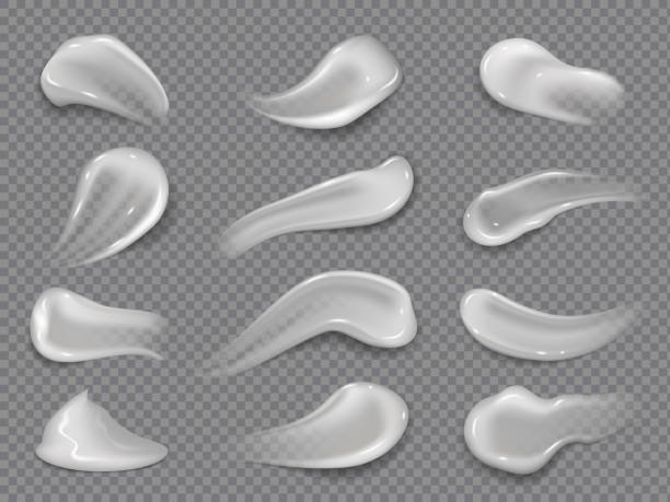 illustrations, cliparts, dessins animés et icônes de 1903. m30. i030. n005 c 12.561865633 frottis de crème. lotion cosmétique blanche d’isolement gouttes, gel corporel crémeux, crème pour le visage soins de la peau. ensemble de blob cosmétique vectoriel - crème hydratante