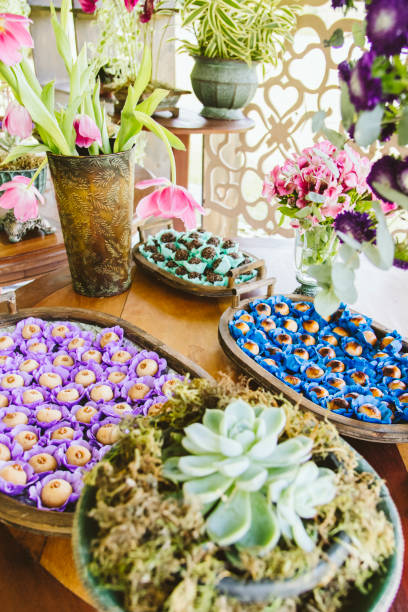istock Wedding Setup. Sweet table with decoration and flowers 1147606331