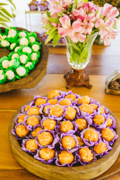 istock Wedding Setup. Sweet table with decoration and flowers 1147606438