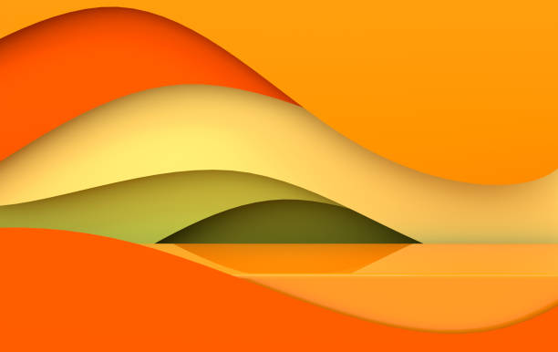 istock 3d rendered scene with paper waves and podium. Platform for product presentation, mock up background. Abstract composition in modern paper art style 1147607984