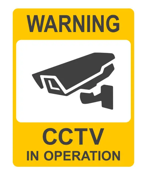 Vector illustration of Closed Circuit Television Signs or CCTV vector illustration.