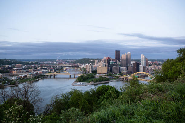 istock Pittsburgh cityscape at sunset 1147610211