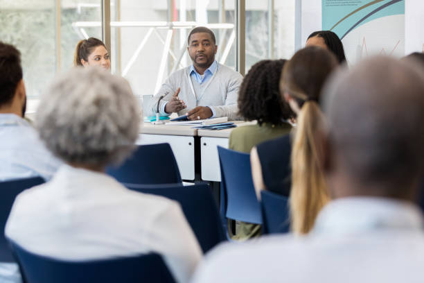 istock African American business man addresses audience 1147616073