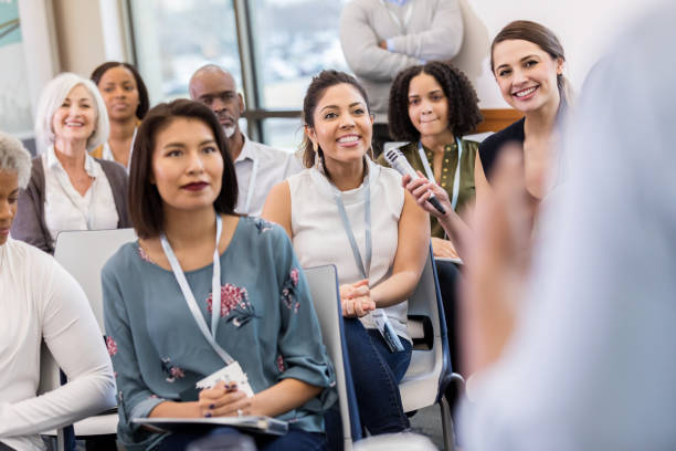 istock Q and A time after talk by motivational speaker 1147616084