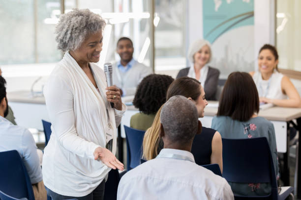 istock Mature African American woman introduces husband 1147616085