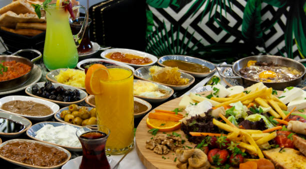 istock Delicious rich variety breakfast on the table 1147618281