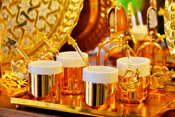 istock Oriental tea and coffee accessories on the bazaar 1147618589