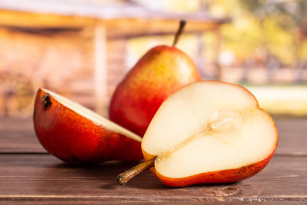 istock Fresh red pear with cart 1147622474