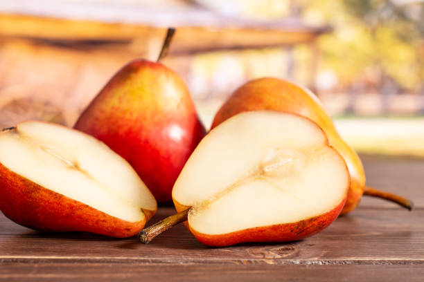 istock Fresh red pear with cart 1147622475