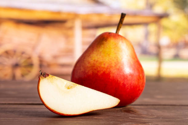 istock Fresh red pear with cart 1147622481