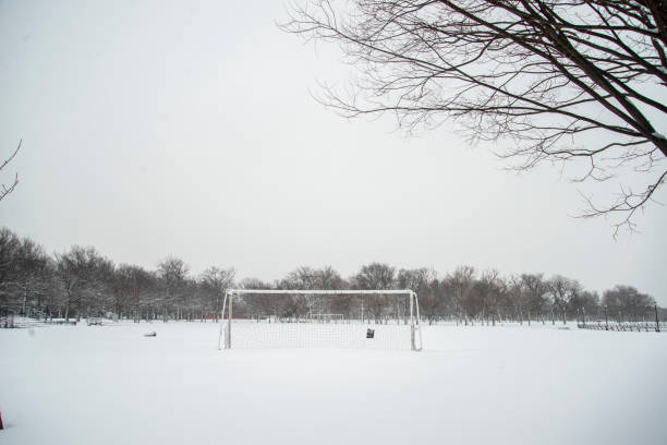 istock Snowy soccer field 1147623219