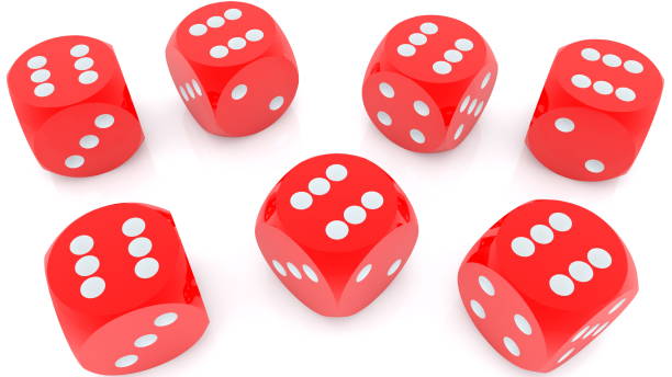 istock Dice in red color on white background 1147626935