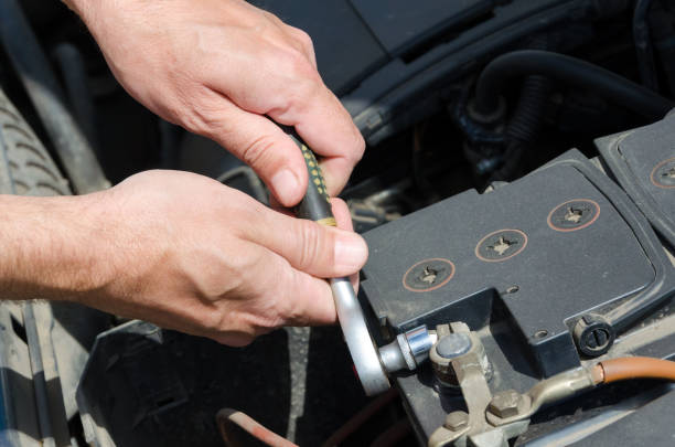 istock Hand of auto mechanic with a wrench. 1147627310