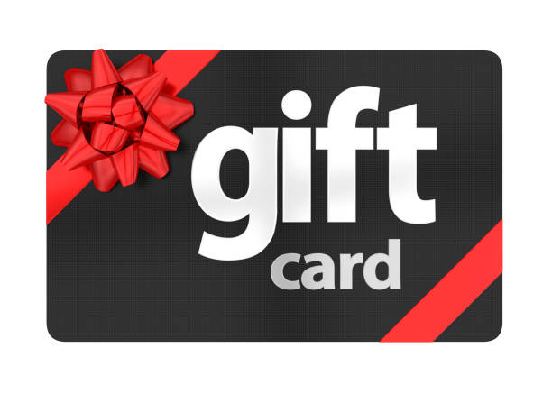 geschenkkarte isoliert - giftcard stock-fotos und bilder