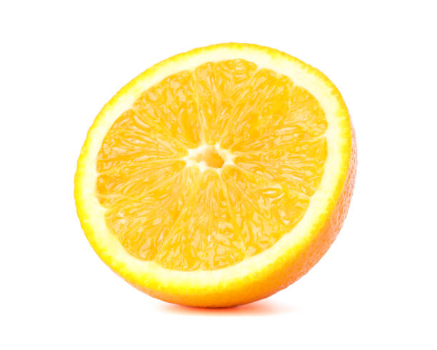 istock Half orange isolated on white background. Citrus food 1147629066