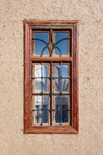 Window detail of an old mud house in the old village of Van, Turkey