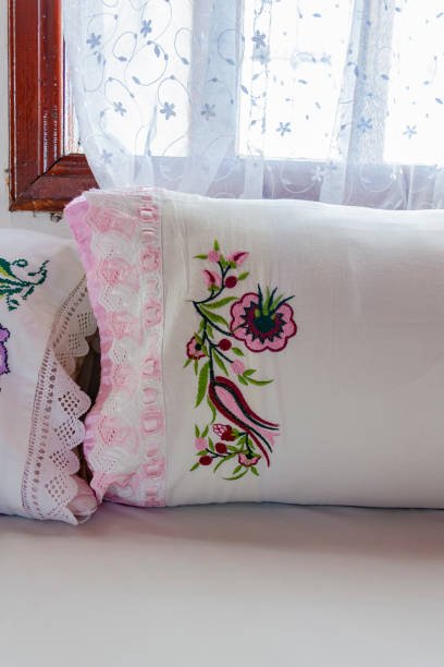 istock Traditional Turkish handmade colorful natural fabric pillows. Turkish butha. 1147630463