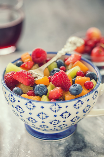 Fresh healthy fruit salad for the breakfast