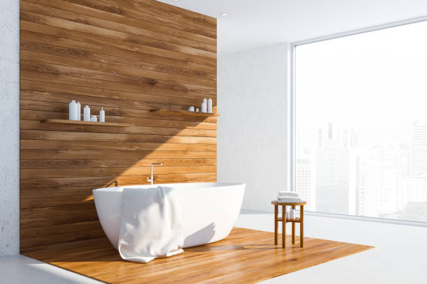 istock White and wood loft bathroom corner 1147637339