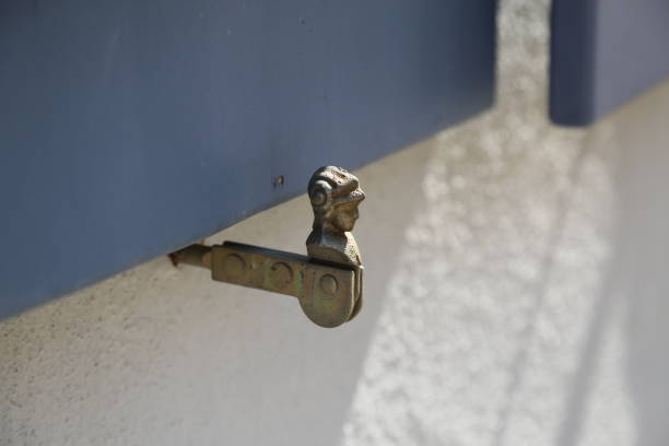 istock Antique metal window shutter holder in Germany 1147639425