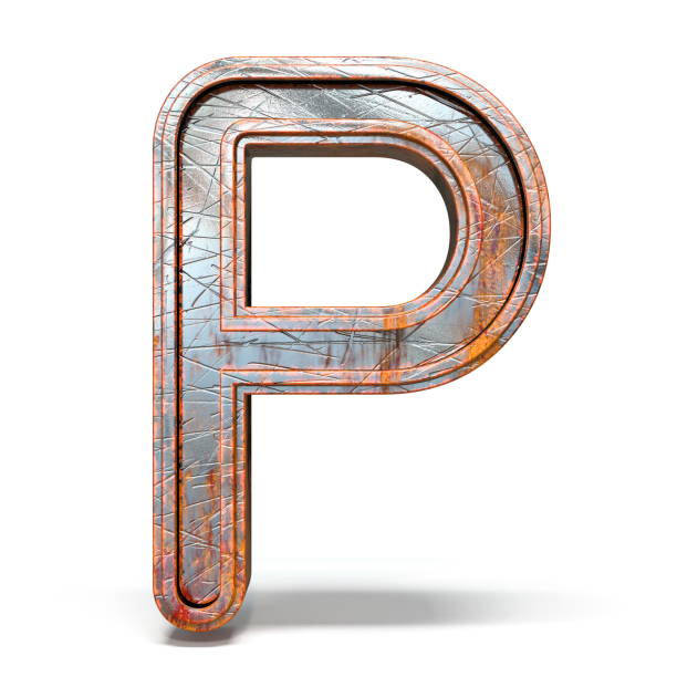 istock Rusty metal font Letter P 3D 1147643193
