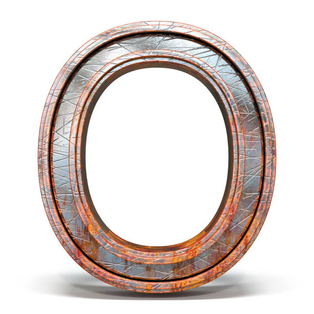 istock Rusty metal font Letter O 3D 1147643212