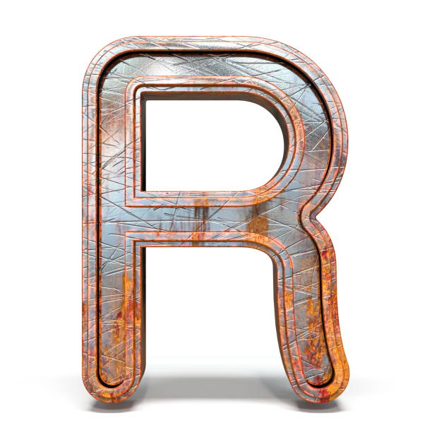 istock Rusty metal font Letter R 3D 1147643224