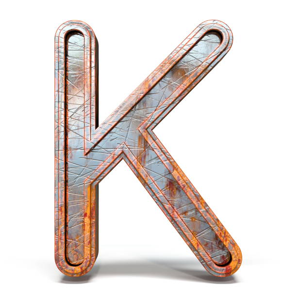 istock Rusty metal font Letter K 3D 1147643235
