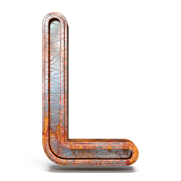 istock Rusty metal font Letter L 3D 1147643246