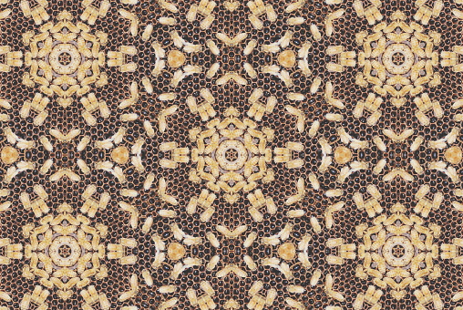 Honeycomb is naturally Repetitive and Uniformly Set Out. Extending on the Hexagonal Nature of Beehives, the Honeycomb has bee manipulated to makes Mandalas. These are Digitally Designed Modern Style Nature Inspired Mandalas of Honeycomb from my Photographic Images.