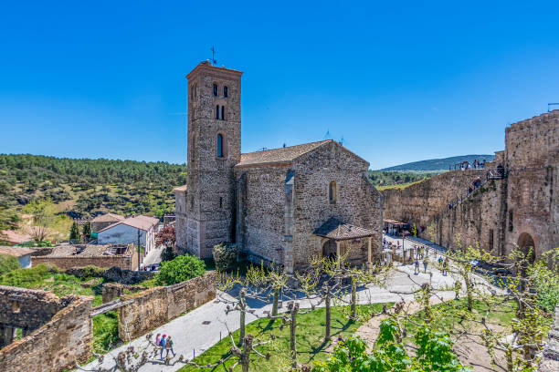 Church of Santa Maria del Castillo in the village of Buitrago de Lozoya. Community of Madrid Spain stock photo