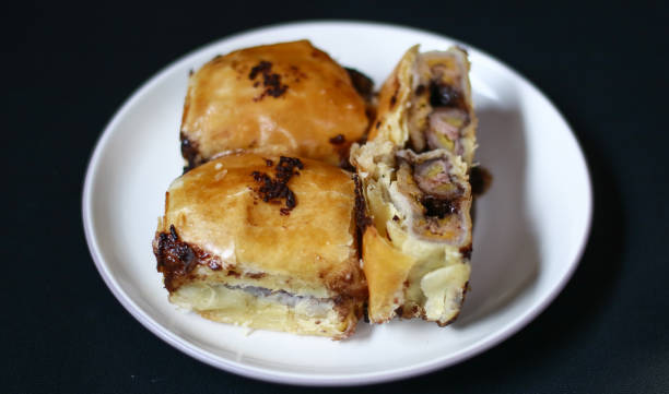istock Banana chocolate pastry or bolen 1147652487