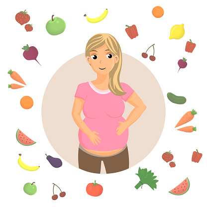 Ilustración de Embarazo Dieta Saludable Dibujos Animados Vector Ilustración  y más Vectores Libres de Derechos de Adulto - iStock