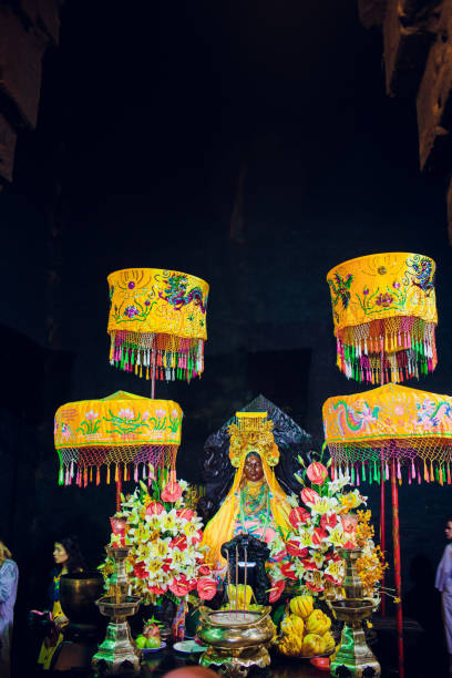 istock Altar feet standing Buddha in Buddhist temple 1147666421