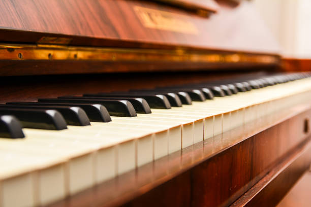 istock Acoustic Piano keyboard close up, selective focus 1147668657