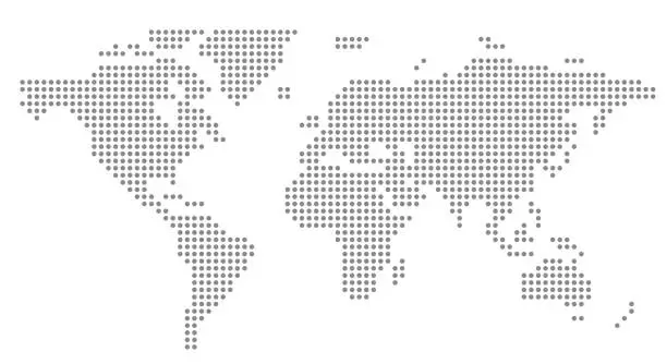 Vector illustration of simple dot business map of the world, vector background